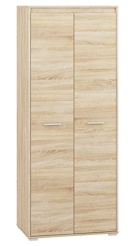 Drehtürenschrank / Kleiderschrank Mochis 02, Farbe: Sonoma Eiche hell inklusive 3 Farbeinsätzen - Abmessungen: 200 x 80 x 50 cm (H x B x T), mit 2 Türen und 2 Fächern