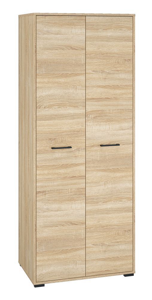 Kleiderschrank Vacaville 22, Farbe: Sonoma Eiche hell - Abmessungen: 200 x 80 x 51 cm (H x B x T), mit 2 Türen und 4 Fächern