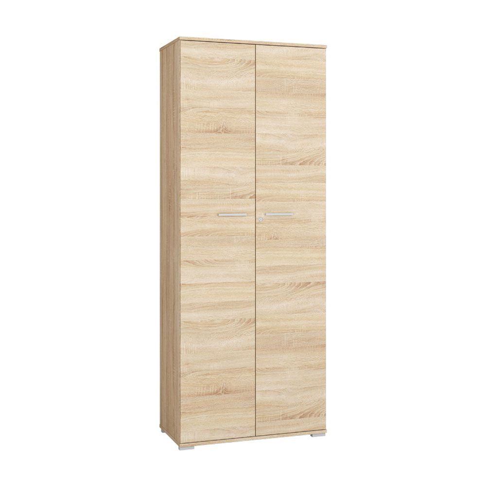 Schrank Tapachula 01, Farbe: Sonoma Eiche hell - Abmessungen: 203 x 79 x 40 cm (H x B x T), mit 2 Türen und 5 Fächern