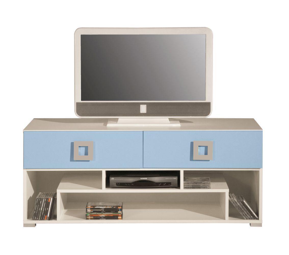 Jugendzimmer TV Unterschrank Namur 11, Farbe: Blau / Beige - Abmessungen: 53 x 125 x 52 cm (H x B x T)