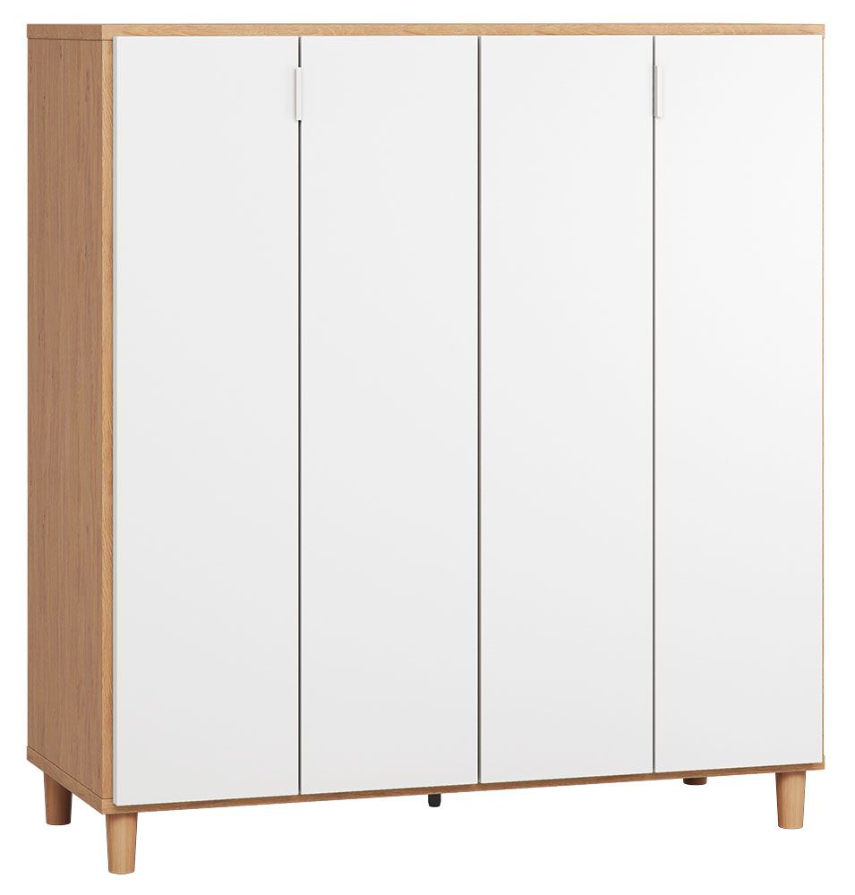 Barschrank Arbolita 07, Farbe: Eiche / Weiß - Abmessungen: 122 x 112 x 47 cm (H x B x T)