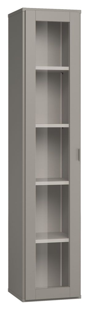 Vitrine Bentos 09, Farbe: Grau - Abmessungen: 187 x 39 x 40 cm (H x B x T)