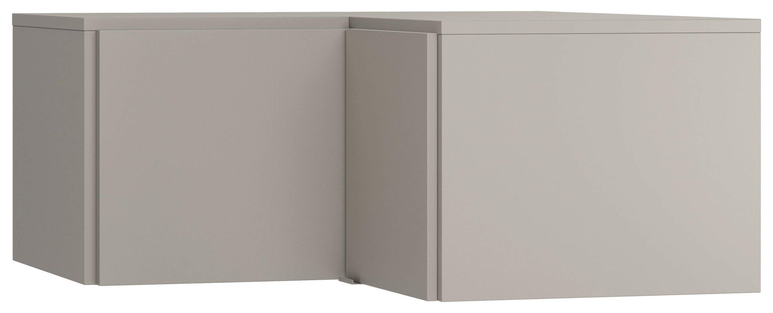 Aufsatz für Eckkleiderschrank Bentos 14, Farbe: Grau - Abmessungen: 45 x 102 x 104 cm (H x B x T)