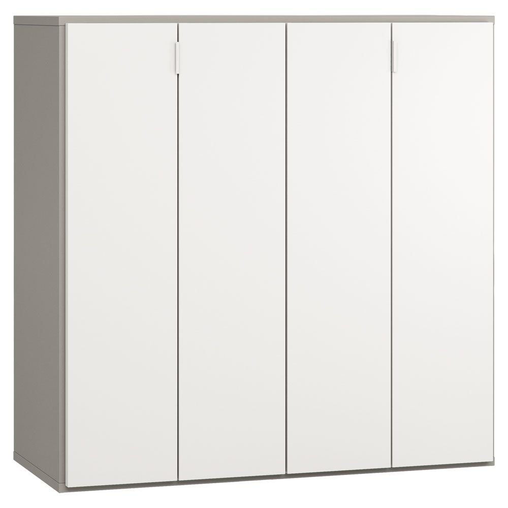 Barschrank Bellaco 07, Farbe: Grau / Weiß - Abmessungen: 114 x 112 x 47 cm (H x B x T)