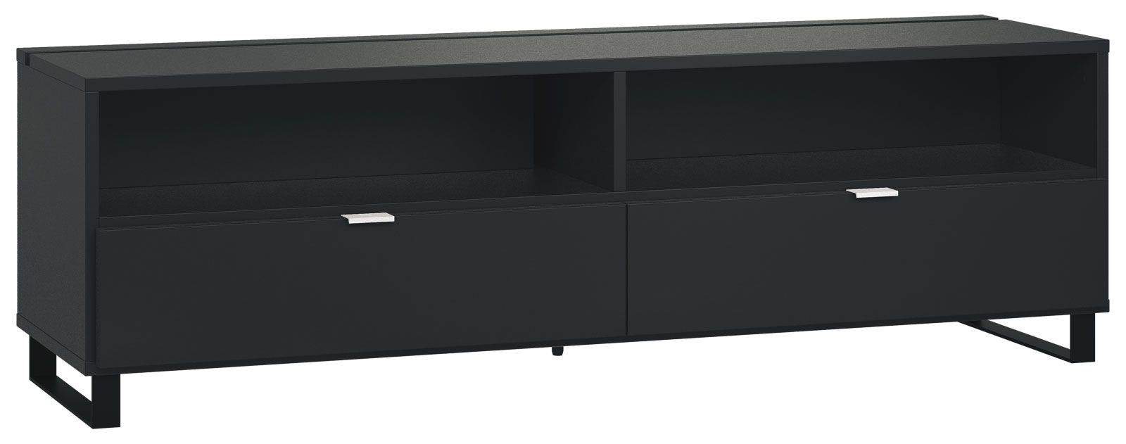 TV-Unterschrank Chiflero 11, Farbe: Schwarz - Abmessungen: 56 x 180 x 47 cm (H x B x T)