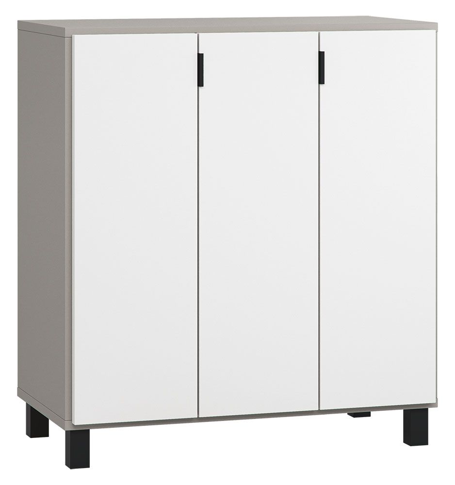 Kommode Pantanoso 31, Farbe: Grau / Weiß - Abmessungen: 100 x 90 x 47 cm (H x B x T)