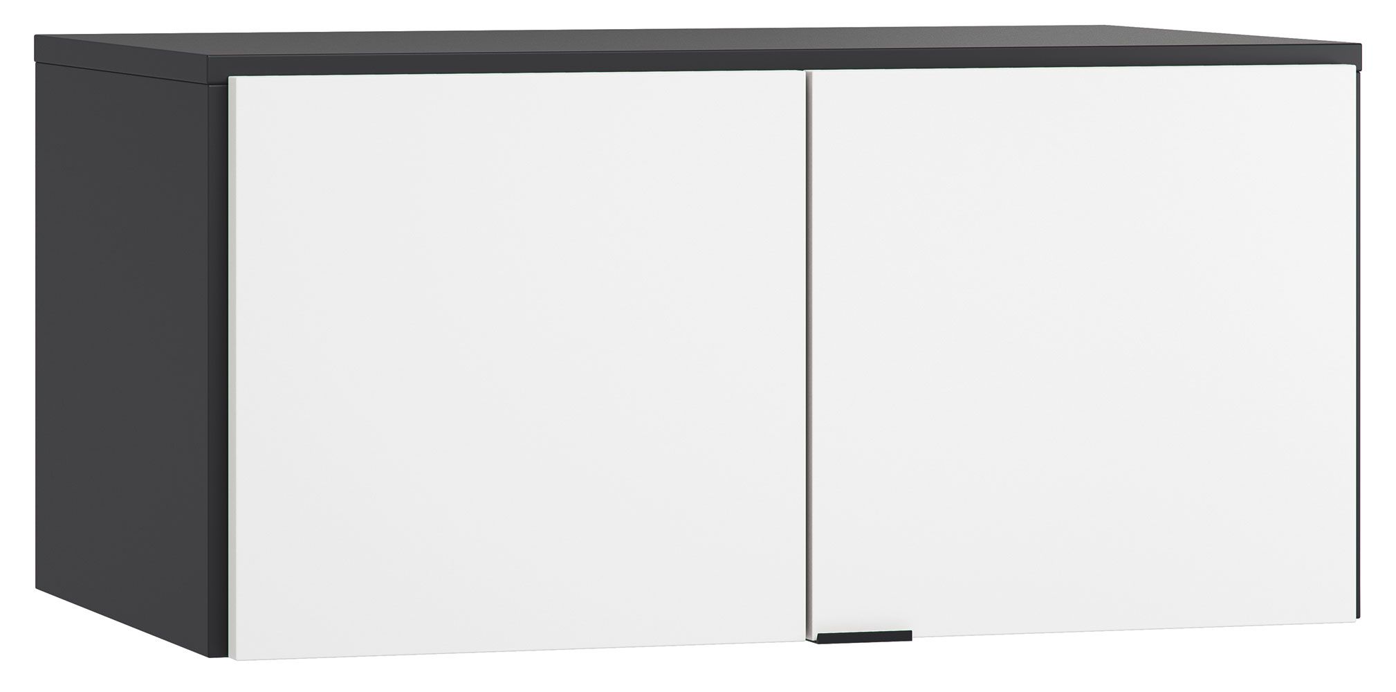 Aufsatz für zweitürigen Kleiderschrank Vacas 39, Farbe: Schwarz / Weiß - Abmessungen: 45 x 93 x 57 cm (H x B x T)