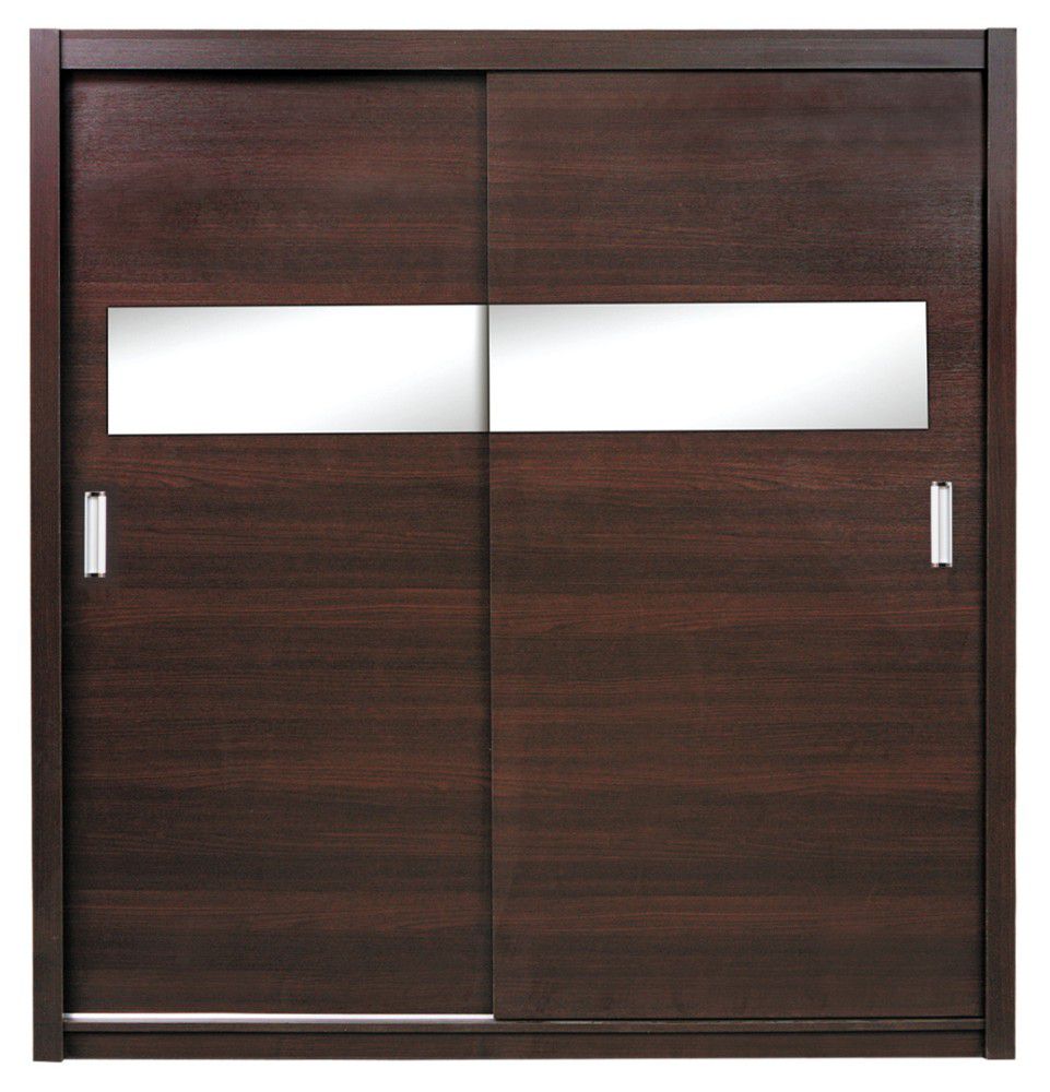 Schiebetürenschrank / Kleiderschrank Sepatan 06, Farbe: Wenge - Abmessungen: 210 x 190 x 60 cm (H x B x T)