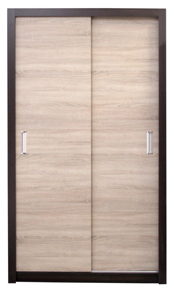 Schiebetürenschrank / Kleiderschrank Sepatan 07, Farbe: Wenge / Sonoma Eiche - Abmessungen: 210 x 120 x 60 cm (H x B x T)