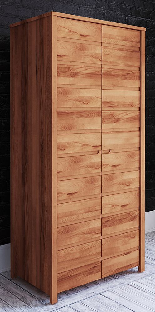 Drehtürenschrank / Kleiderschrank Tasman 08 Kernbuche massiv geölt - Abmessungen: 212 x 100 x 60 cm (H x B x T)