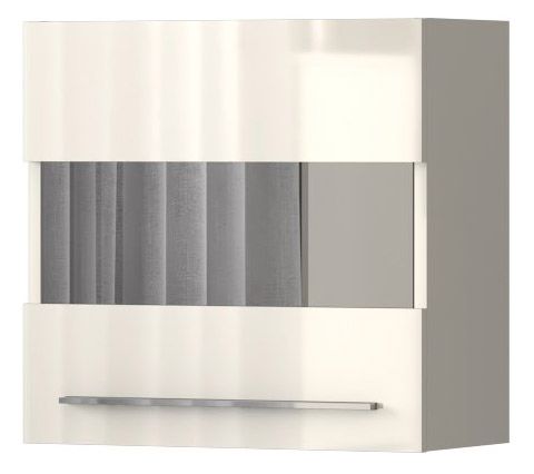 Hängevitrine Garim 45, Farbe: Beige Hochglanz - 57 x 60 x 29 cm (H x B x T)