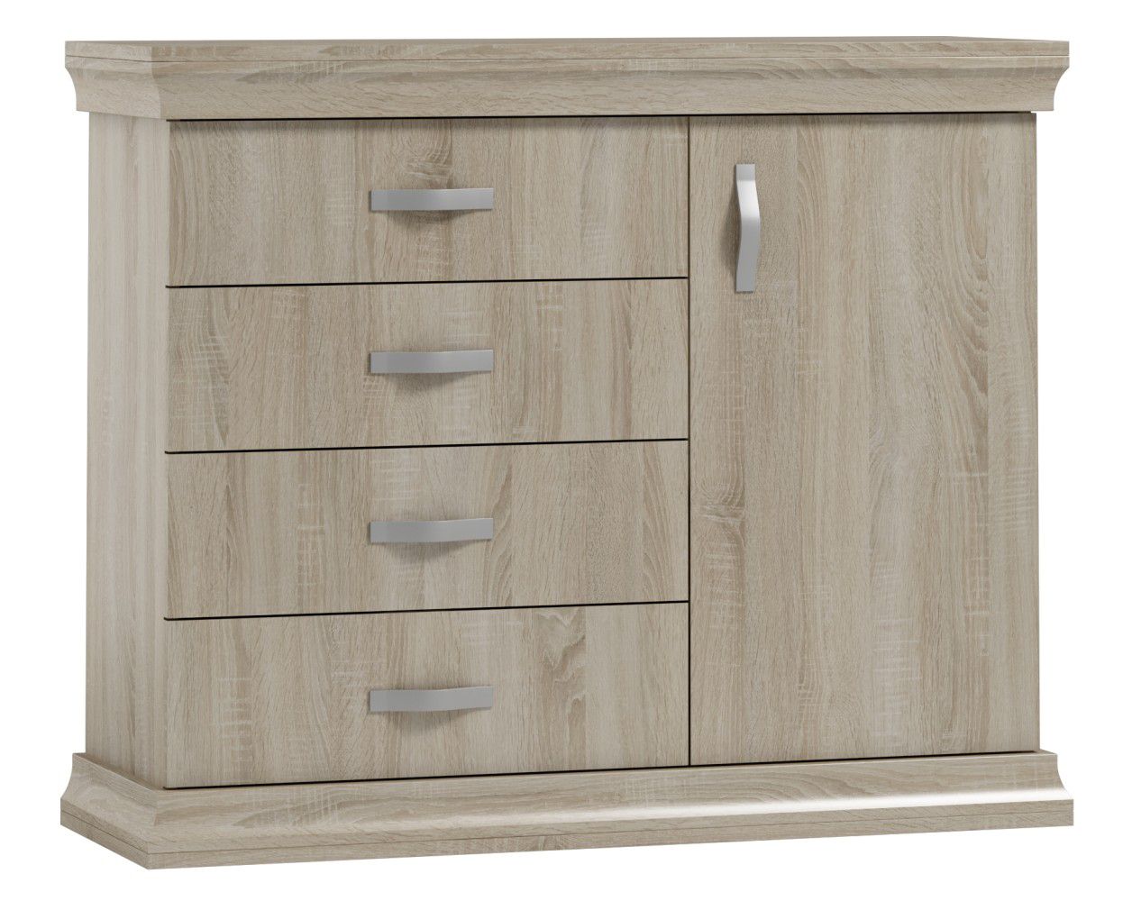 Kommode Wewak 05, Farbe: Sonoma Eiche - Abmessungen: 98 x 120 x 42 cm (H x B x T)