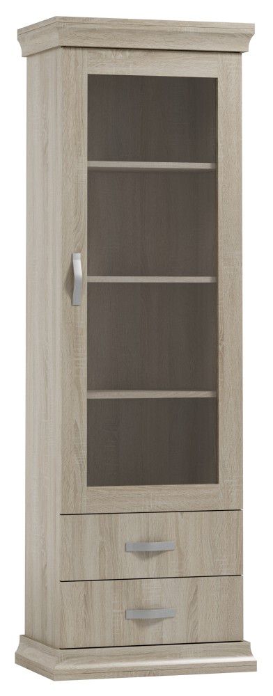 Vitrine Wewak 25, Farbe: Sonoma Eiche - Abmessungen: 200 x 65 x 42 cm (H x B x T)