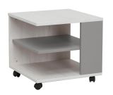 Kinderzimmer - Couchtisch Luis 09, Farbe: Eiche Weiß / Grau - 45 x 45 x 43 cm (B x T x H)