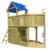 Spielturm K33 inkl. Anbauelement, Piratenschiff und Sandkasten - Abmessungen: 340 x 225 cm (L x B)