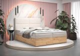 Boxspringbett im eleganten Design Pilio 36, Farbe: Beige / Eiche Golden Craft - Liegefläche: 160 x 200 cm (B x L)