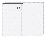 Oberer Rahmen für Drehtürenschrank / Kleiderschrank Faleasiu und Anbaumodule, Farbe: Weiß - Breite: 137 cm