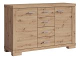 Kommode "Temerin" 06, Farbe: Eiche Rustikal - Abmessungen: 86 x 130 x 42 cm (H x B x T)