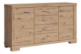 Kommode "Temerin" 08, Farbe: Eiche Rustikal - Abmessungen: 86 x 150 x 42 cm (H x B x T)