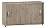 Rollcontainer / Rollschrank Cianjur 06, Farbe: Eiche / Weiß - Abmessungen: 72 x 120 x 45 cm (H x B x T)