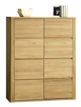 Kommode / Sideboard Jussara 01, Farbe: Natur, Eiche teilmassiv – 150 x 124 x 42 cm (H x B x T)