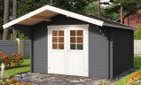 Gartenhaus G261 Carbongrau - 34 mm Blockbohlenhaus, Grundfläche: 8,60 m², Satteldach