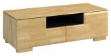 TV-Schrank "Lipik" 11, Farbe: Eiche / Schwarz, teilmassiv - Abmessungen: 38 x 122 x 50 cm (H x B x T)