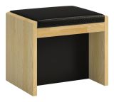 Hocker "Lipik" 50, Farbe: Eiche / Schwarz, teilmassiv - Abmessungen: 47 x 55 x 40 cm (H x B x T)