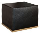 Hocker "Belica" 10, Farbe: Eiche natur / Schwarz - Abmessungen: 38 x 50 x 50 cm (H x B x T)