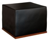 Hocker "Medulin" 10, Farbe: Walnuss / Schwarz - Abmessungen: 38 x 50 x 50 cm (H x B x T)