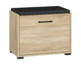 Sitzbank mit Stauraum / Schuhschrank Vacaville 01, Farbe: Sonoma Eiche hell - Abmessungen: 48 x 60 x 34 cm (H x B x T), mit 1 Tür und 2 Fächern