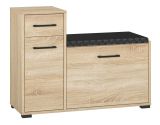 Sitzbank mit Stauraum / Schuhschrank Vacaville 06, Farbe: Sonoma Eiche hell - Abmessungen: 68 x 90 x 34 cm (H x B x T), mit 2 Türen, 1 Schublade und 4 Fächern