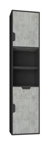 Jugendzimmer Schrank Sprimont 05, Farbe: Dunkelgrau / Grau - Abmessungen: 195 x 45 x 40 cm (H x B x T)