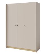 Moderner Kleiderschrank Sampont 01, Beige / Eiche hell, 195 x 145 x 52 cm, mit 12 Fächern und 1 Kleiderstange, ABS-Kanten, robust und langlebig