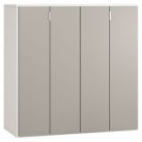 Barschrank Bellaco 28, Farbe: Weiß / Grau - Abmessungen: 114 x 112 x 47 cm (H x B x T)