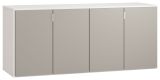 Kommode Bellaco 29, Farbe: Weiß / Grau - Abmessungen: 70 x 160 x 47 cm (H x B x T)