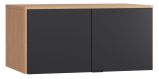 Aufsatz für zweitürigen Kleiderschrank Leoncho 13, Farbe: Eiche / Schwarz - Abmessungen: 45 x 93 x 57 cm (H x B x T)