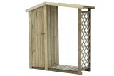 Kaminholzunterstand mit Schrank - Abmessungen: 160 x 56 x 180 cm (L x B x H) 