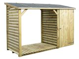 Kaminholzunterstand mit Schrank - Abmessungen: 284 x 127 x 210 cm (L x B x H)